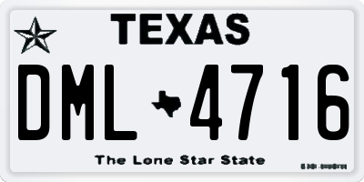 TX license plate DML4716