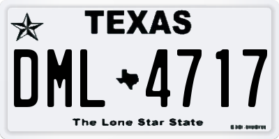 TX license plate DML4717