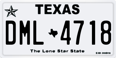 TX license plate DML4718