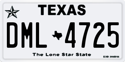 TX license plate DML4725