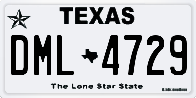 TX license plate DML4729
