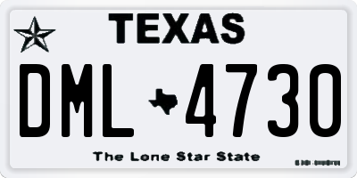 TX license plate DML4730