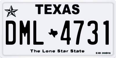 TX license plate DML4731