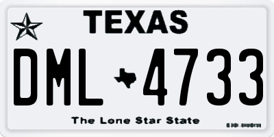 TX license plate DML4733