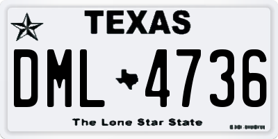 TX license plate DML4736