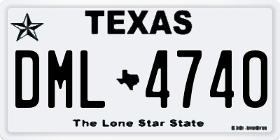 TX license plate DML4740