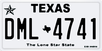 TX license plate DML4741