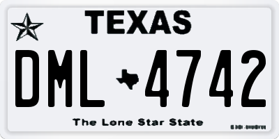 TX license plate DML4742