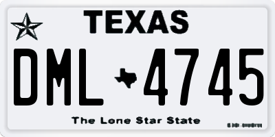 TX license plate DML4745