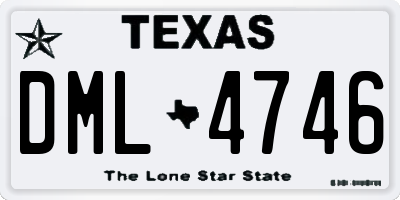 TX license plate DML4746
