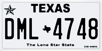 TX license plate DML4748