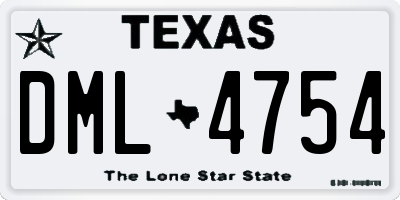 TX license plate DML4754