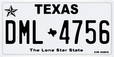 TX license plate DML4756