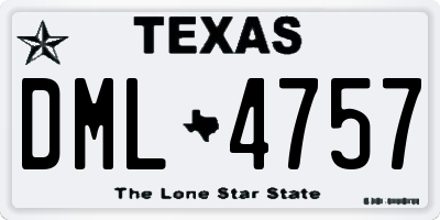 TX license plate DML4757