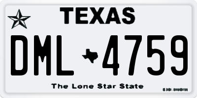 TX license plate DML4759