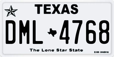 TX license plate DML4768
