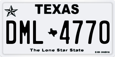 TX license plate DML4770