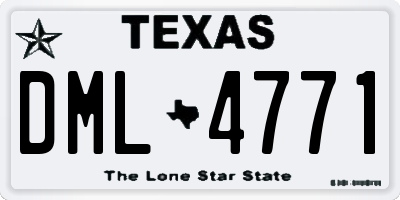 TX license plate DML4771