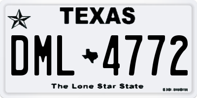 TX license plate DML4772