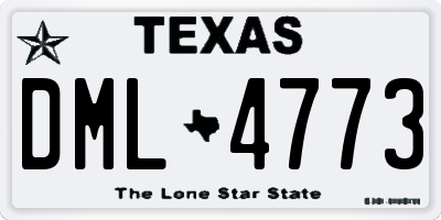 TX license plate DML4773