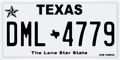 TX license plate DML4779