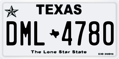 TX license plate DML4780
