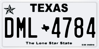 TX license plate DML4784