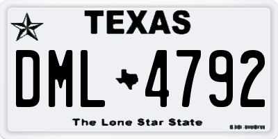 TX license plate DML4792