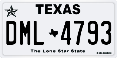 TX license plate DML4793