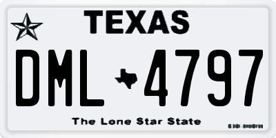 TX license plate DML4797