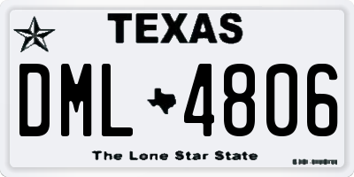 TX license plate DML4806