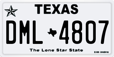 TX license plate DML4807