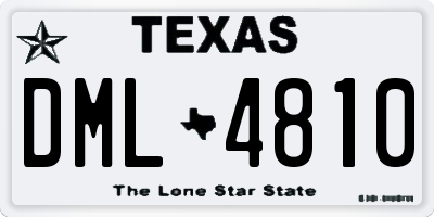 TX license plate DML4810