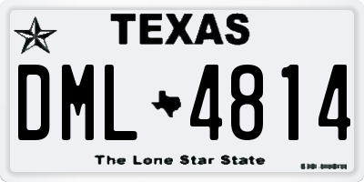 TX license plate DML4814