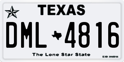 TX license plate DML4816