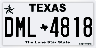 TX license plate DML4818