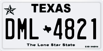 TX license plate DML4821