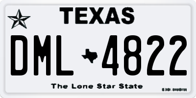 TX license plate DML4822