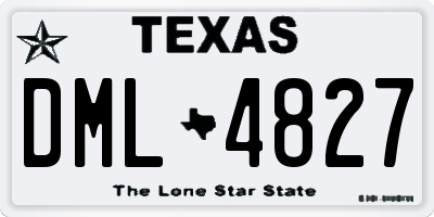 TX license plate DML4827