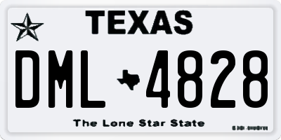TX license plate DML4828