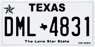 TX license plate DML4831