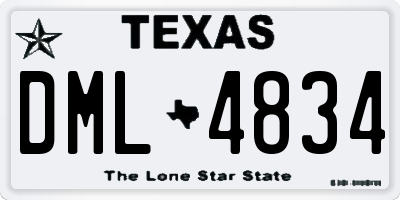 TX license plate DML4834