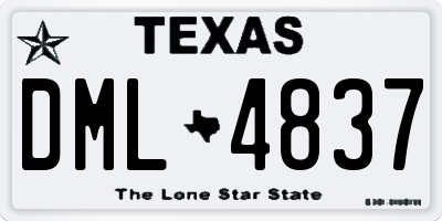 TX license plate DML4837