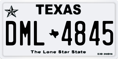 TX license plate DML4845