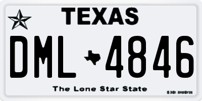 TX license plate DML4846