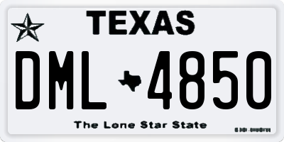 TX license plate DML4850