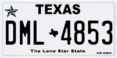 TX license plate DML4853
