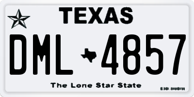 TX license plate DML4857