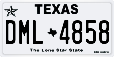 TX license plate DML4858