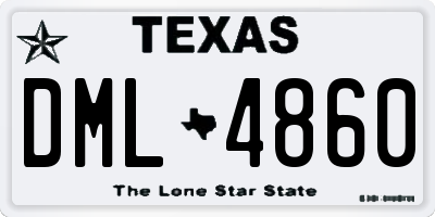 TX license plate DML4860